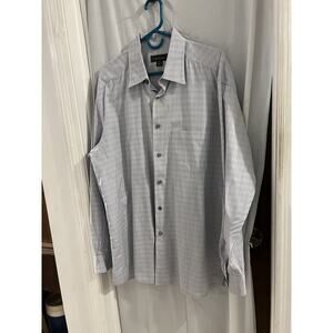 Ermenegildo Serna Blue Striped Long Sleeve Men’s Button Up Dress Shirt Sz Xl